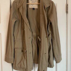 Vintage Tommy Hilfiger Military Jacket, Beige, Large